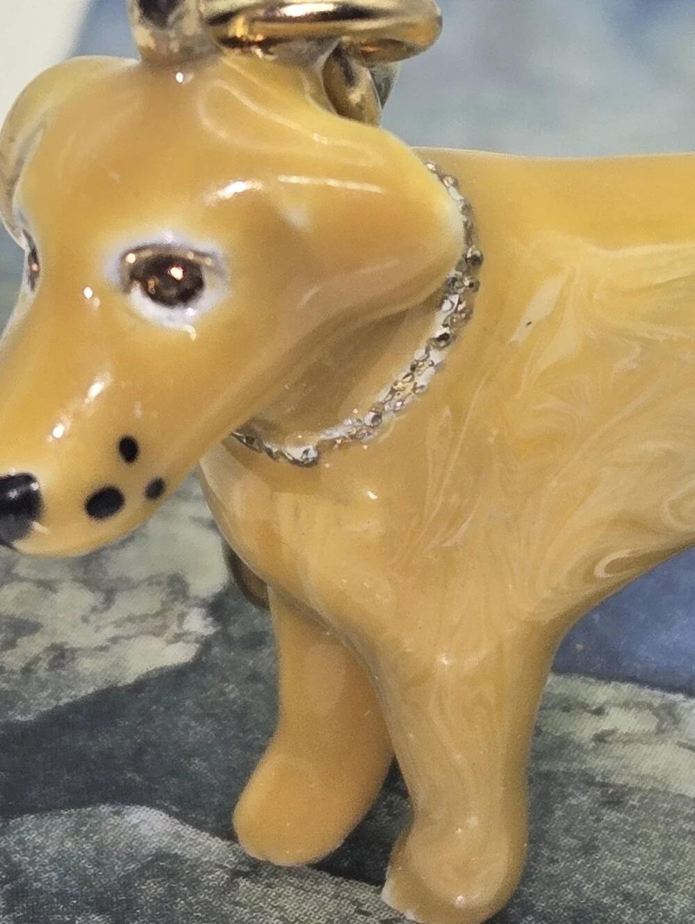 Parisian Pet Keychain Charm Enamel With Gold Tone Accents Golden Retriever